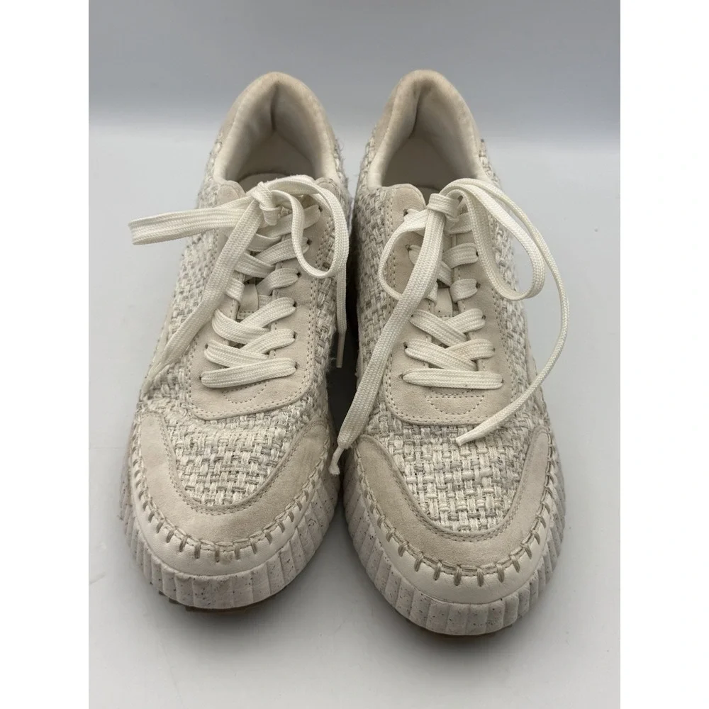 Universal Thread Ivory Tweed Platform Sneakers Women's Size 10 Lace Up Shoes
